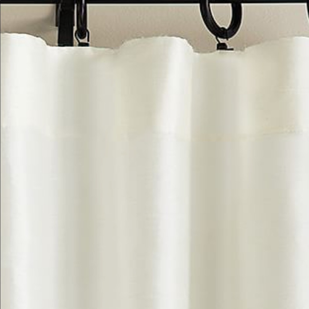 Pair of dupioni silk ivory curtains
